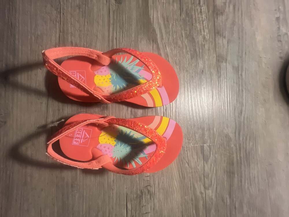 Reef Toddler Girls Little Stargazer Prints Sparkle Sandals Pineapple